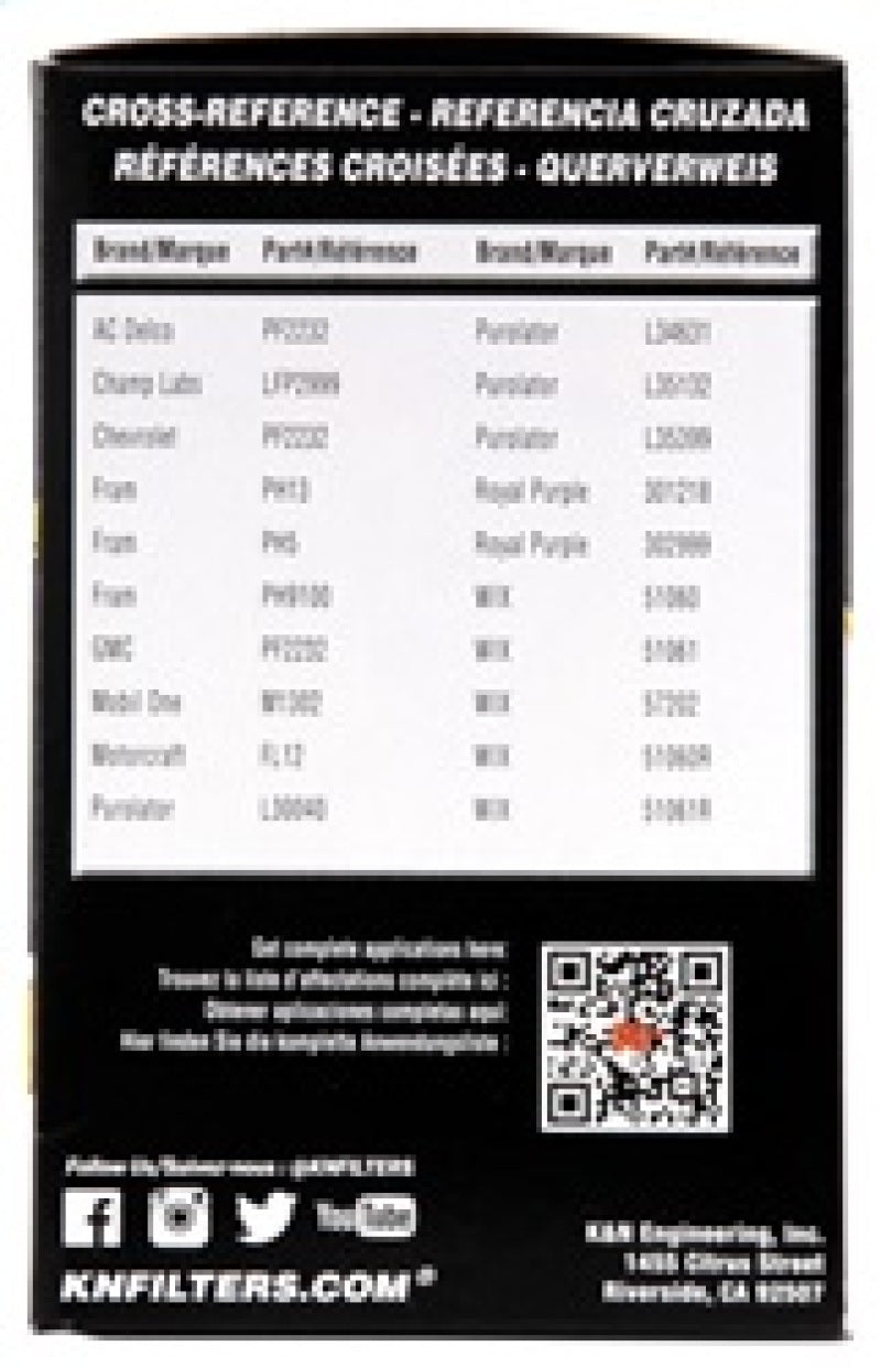 K&N Oil Filter OIL FILTER; AUTOMOTIVE HP-3003