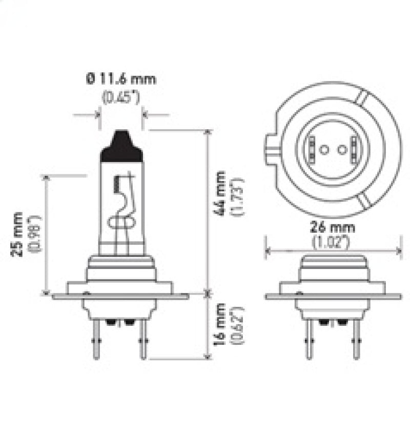 Hella Bulb H7 12V 55W Px26D T4625 +50 H7P50