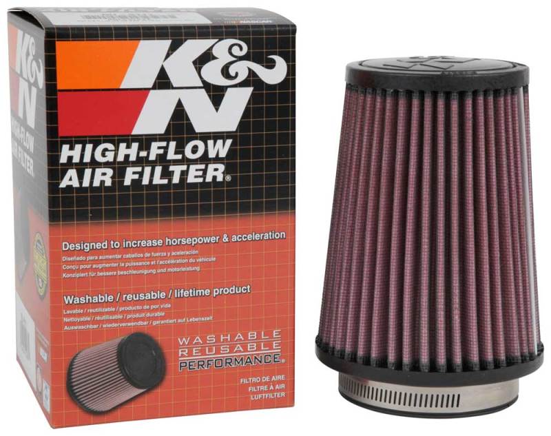 K&N Filter Universal Rubber Filter 3  Flange 4 1/2 Base inch 3 1/2 inch Top 5 3/4 inch Height RU-5111