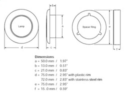 Hella Courtesy Lamp Rnd Red Md12 Ss Rim 2Xt 980507221