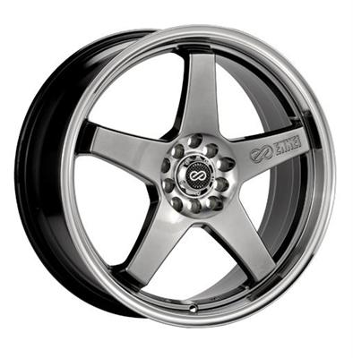 Enkei EV5 Hyper Black with Machined Lip Wheels 446-770-0145HB