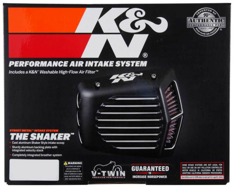 K&N Street Metal Intake System for 08-16 Harley Davidson Touring Models - Shaker Black RK-3951