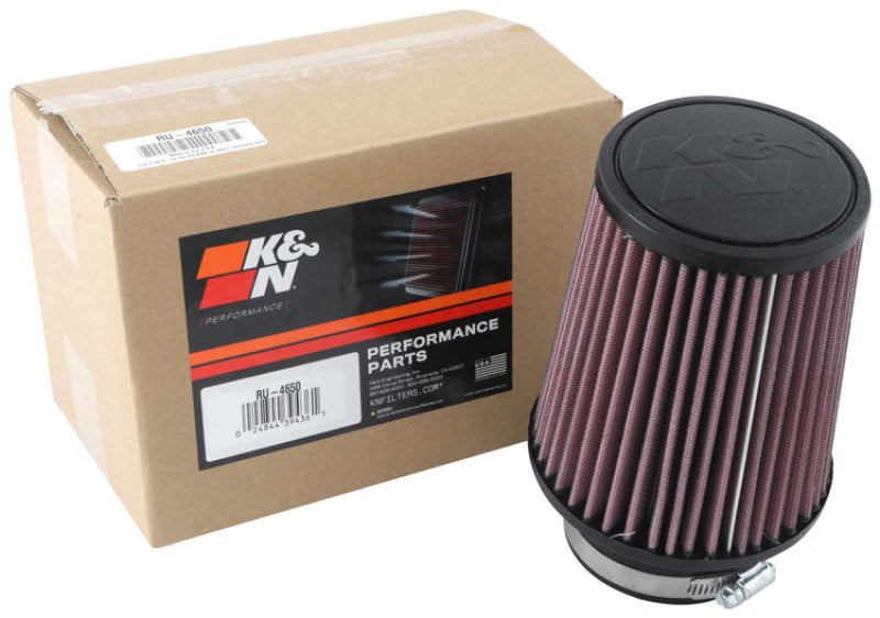 K&N Universal Clamp-On Air Filter 3in FLG 5in B 4in T 6in H RU-4650