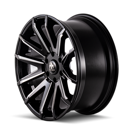 Mayhem Crossfire 8109 Series Gloss Black Wheels with Dark Clearcoated Milled Accents 8109-22936BM25