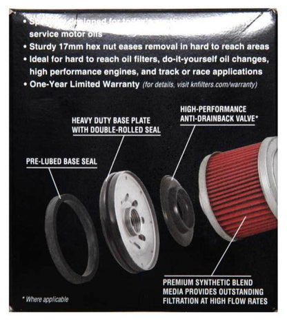 K&N BMW 3.031in OD x 3.531in H Oil Filter KN-163
