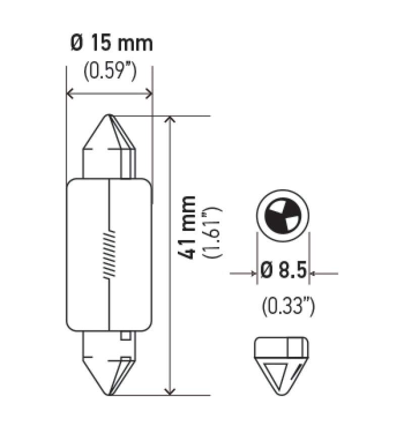 Hella Universal Clear T4.63 Incandescent 12V 15W Bulb (MOQ 10) 6451