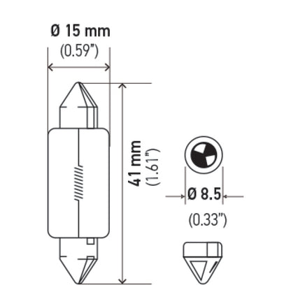 Hella Universal Clear T4.63 Incandescent 12V 15W Bulb (MOQ 10) 6451