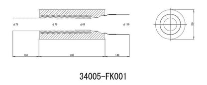 HKS Universal Stainless Hi Power 170mm Titanium Muffler 34005-FK001