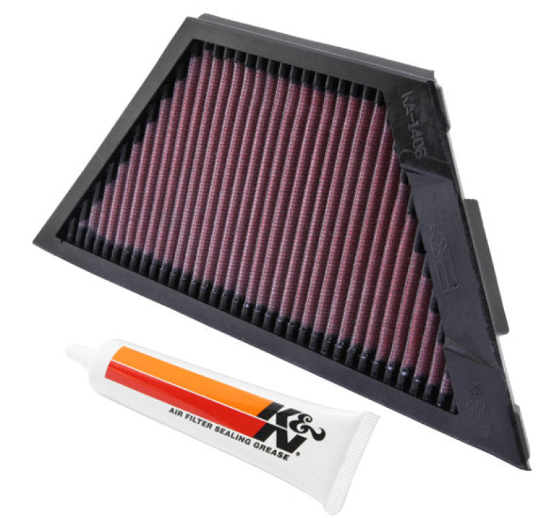 K&N Kawasaki ZX1rR Ninja/ZZR1400/1400GTR/ZX14R 11.25in O/S L x 4.75in O/S W Replacement Air Filter KA-1406