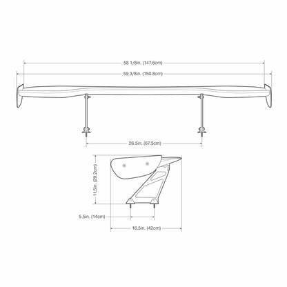 Seibon Universal GT Style Carbon Fiber Rear Spoiler GTWING-1