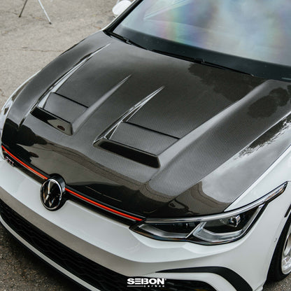 Seibon 2022-2023 Volkswagen Golf GTI/R DV-Style Carbon Fiber Hood HD22VWG8-DV