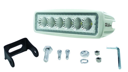 Hella Value Fit Mini Flush Mount 7.7in - 18W White Housing Flood Beam LED Light Bar 357203051