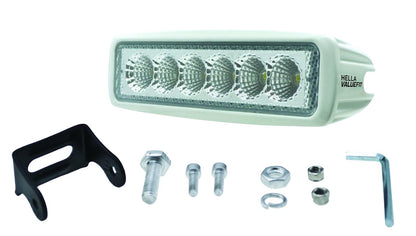 Hella Value Fit Mini Flush Mount 7.7in - 18W White Housing Flood Beam LED Light Bar 357203051