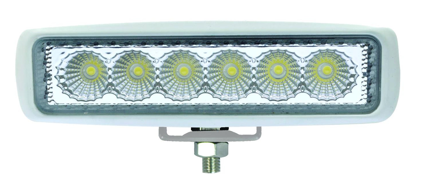 Hella Value Fit Mini Flush Mount 7.7in - 18W White Housing Flood Beam LED Light Bar 357203051