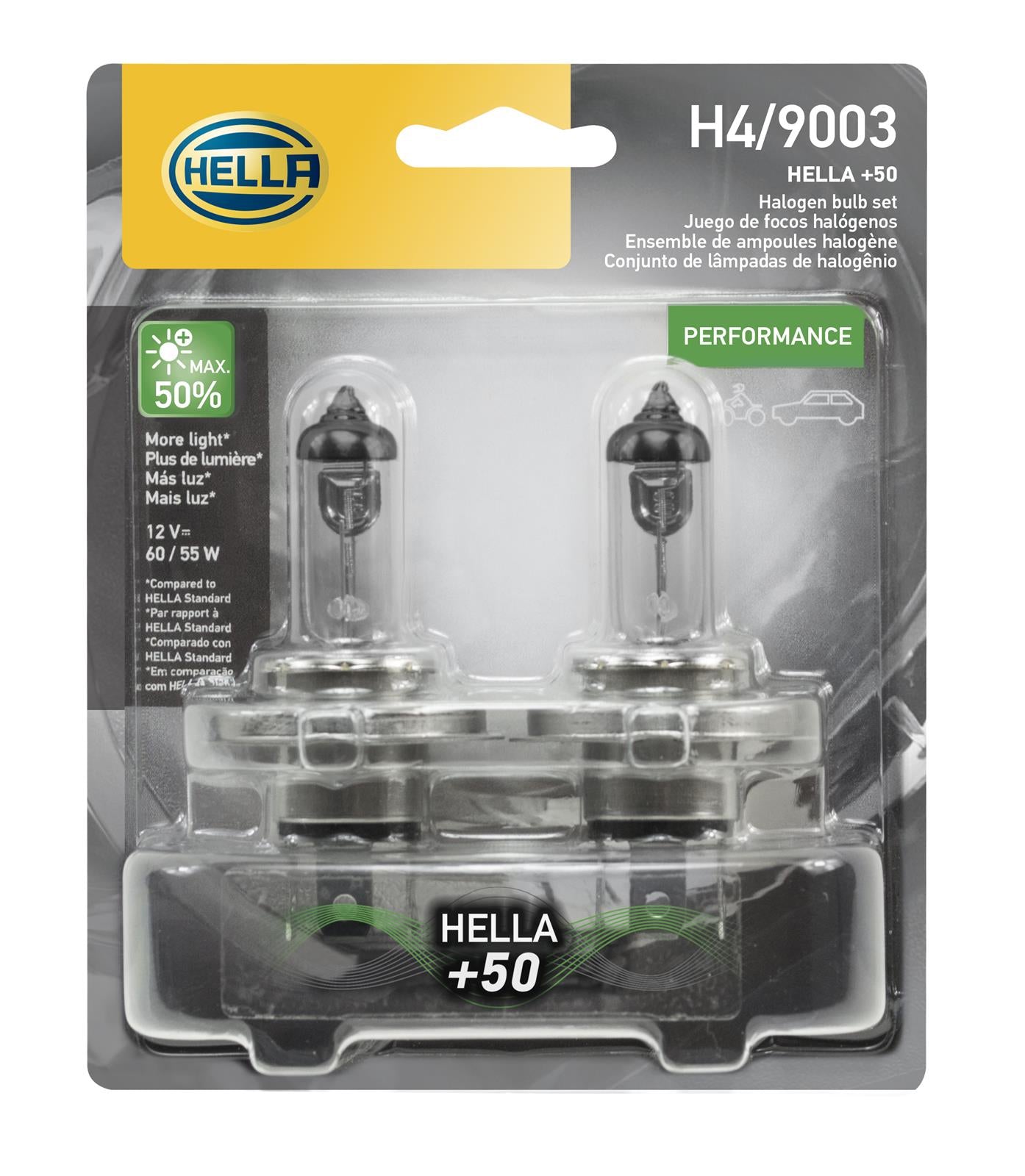 Hella High Performance Series Light Bulbs H4P50TB