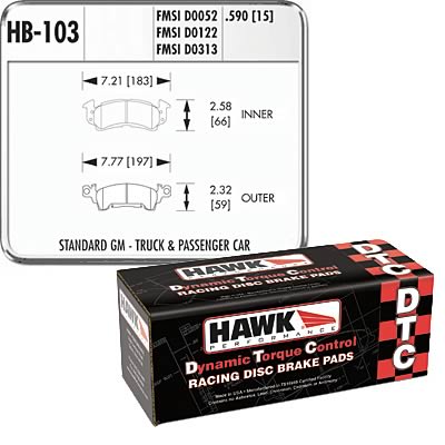 Hawk Performance DTC 70 Brake Pads HB103U.590