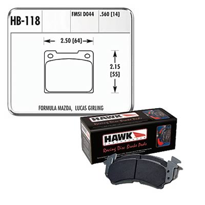 Hawk Performance Black Racing Brake Pads HB118M.560
