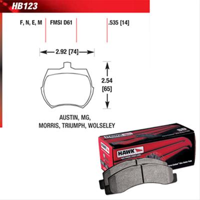 Hawk Performance HP Plus Brake Pads HB123N.535