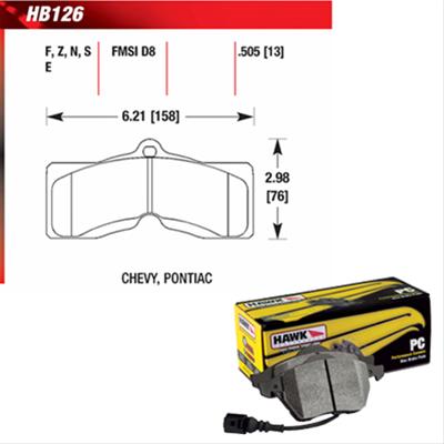 Hawk Performance Ceramic Brake Pads HB126Z.505