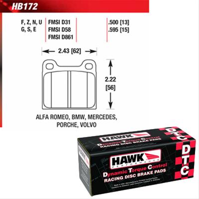 Hawk Performance DTC 70 Brake Pads HB172U.595