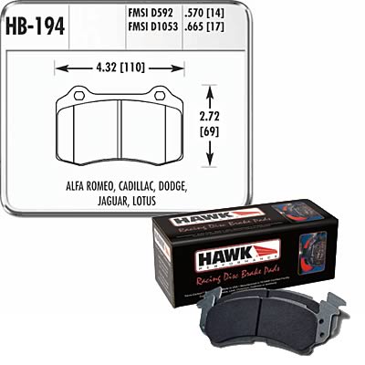 Hawk Performance HT 14 Racing Brake Pads HB194V.570