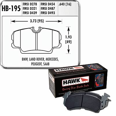 Hawk Performance Blue 9012 Racing Brake Pads HB195E.640
