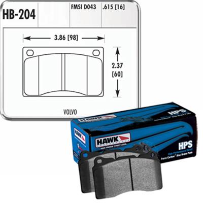 Hawk Performance HPS Brake Pads HB204F.615