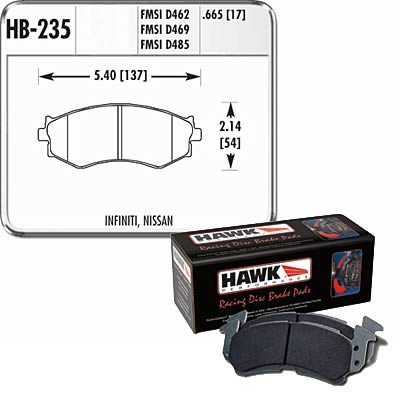 Hawk Performance Blue 9012 Racing Brake Pads HB235E.665