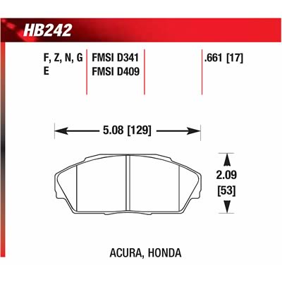 Hawk Performance DTC 60 Brake Pads HB242G.661