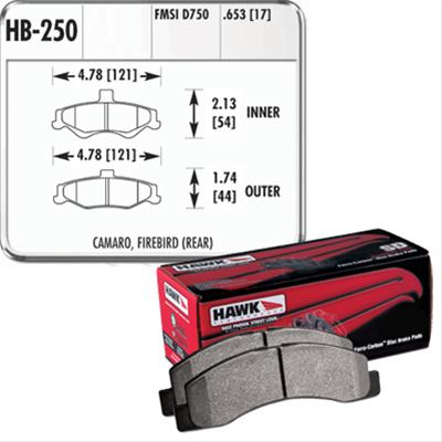 Hawk Performance HP Plus Brake Pads HB250N.653