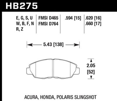 Hawk Performance HT 10 Racing Brake Pads HB275S.594