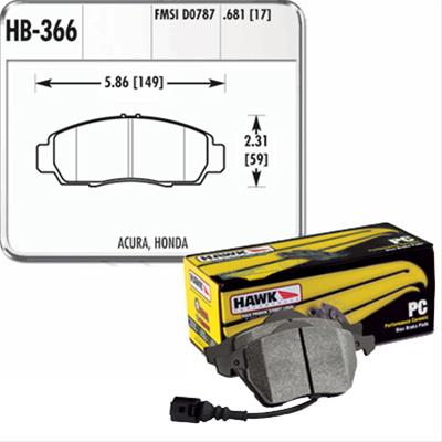 Hawk Performance Ceramic Brake Pads HB366Z.681