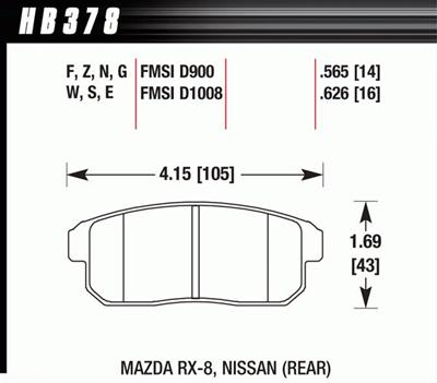 Hawk Performance DTC 30 Brake Pads HB378W.565