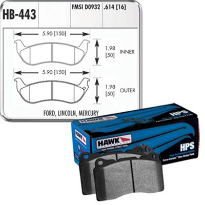 Hawk Performance HPS Brake Pads HB443F.614