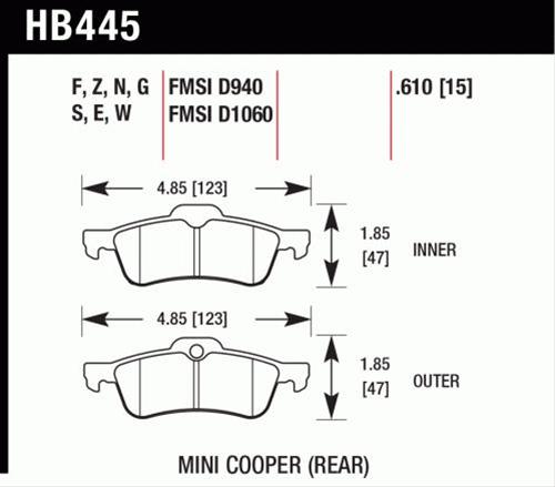 Hawk Performance DTC 60 Brake Pads HB445G.610
