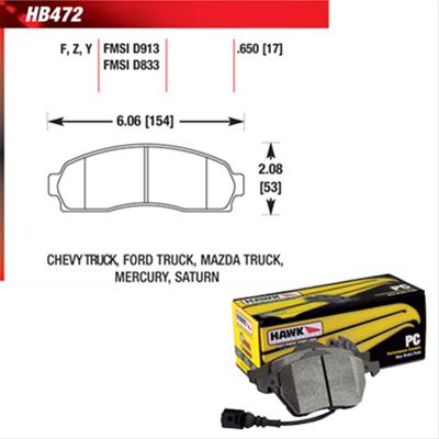 Hawk Performance Ceramic Brake Pads HB472Z.650