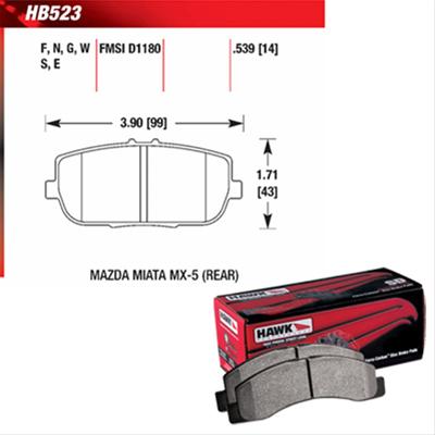 Hawk Performance HP Plus Brake Pads HB523N.539