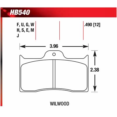 Hawk Performance HPS Brake Pads HB540F.490