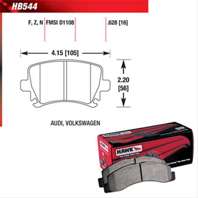 Hawk Performance HP Plus Brake Pads HB544N.628