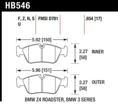 Hawk Performance HT 10 Racing Brake Pads HB546S.654