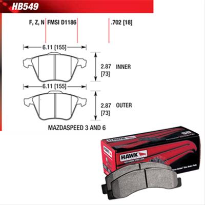 Hawk Performance HP Plus Brake Pads HB549N.702