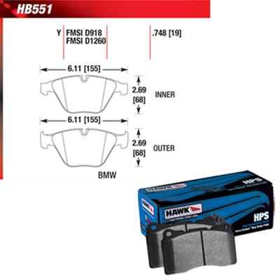 Hawk Performance HPS Brake Pads HB551F.748