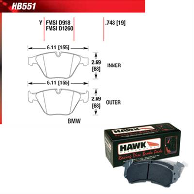 Hawk Performance HT 10 Racing Brake Pads HB551S.748
