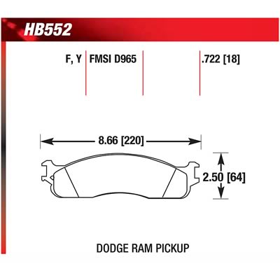 Hawk Performance HPS Brake Pads HB552F.722