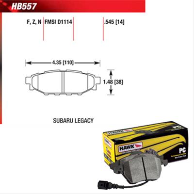 Hawk Performance Ceramic Brake Pads HB557Z.545