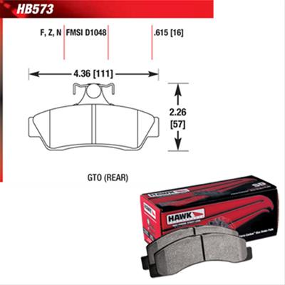 Hawk Performance HP Plus Brake Pads HB573N.615