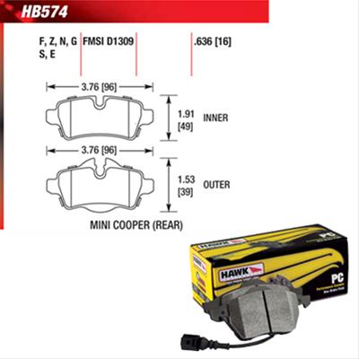 Hawk Performance Ceramic Brake Pads HB574Z.636