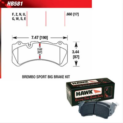 Hawk Performance Blue 9012 Racing Brake Pads HB581E.660