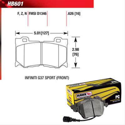 Hawk Performance Ceramic Brake Pads HB601Z.626