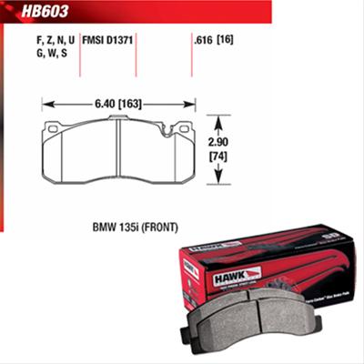 Hawk Performance HP Plus Brake Pads HB603N.616